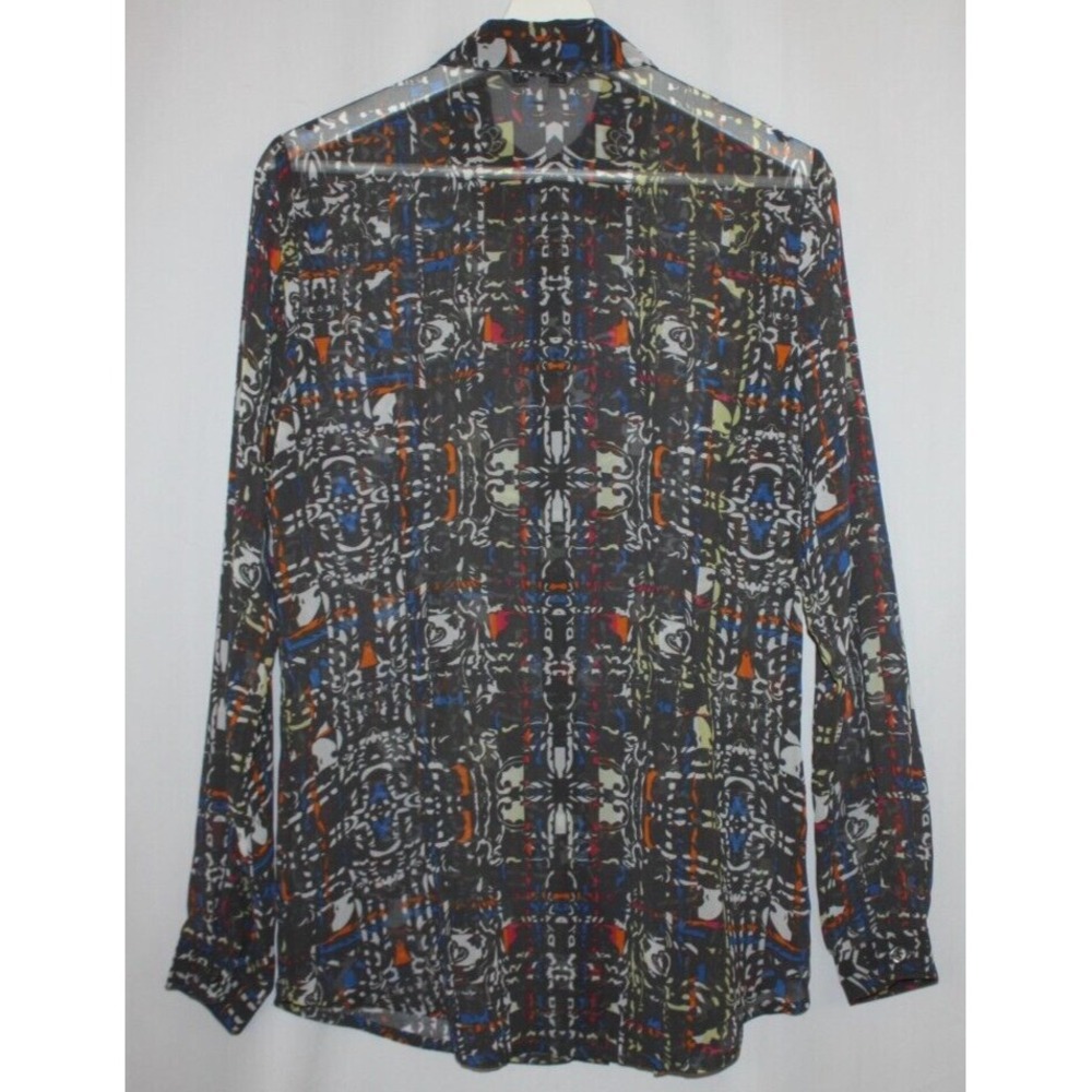 CAbi Blouse Womens Small Multicolor Longsleeve Semisheer Career Lightweight Top - Picture 3 of 10